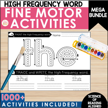 Preview of High Frequency Heart Word Fine Motor Activities BUNDLE - sight word practice
