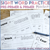 Sight Word Pre-Primer AND Primer Word List Practice