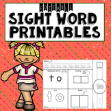 Sight Word Printables- Editable