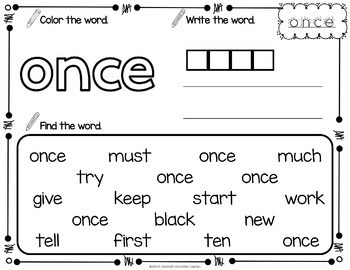 sight words worksheets for 1st grade by creation castle tpt