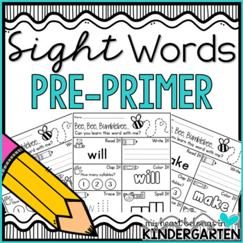 Preview of Sight Word Worksheets {Pre-Primer Edition}