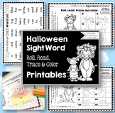 Sight Word Printables: Roll, Read, Trace & Color Halloween