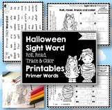 Sight Word Printables: Roll, Read, Trace & Color Halloween
