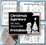 Sight Word Printables: Roll, Read, Trace and Color Christm