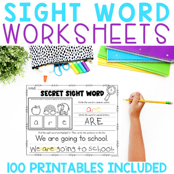 Sight Word Printables and Worksheets by Missing Tooth Grins | TpT