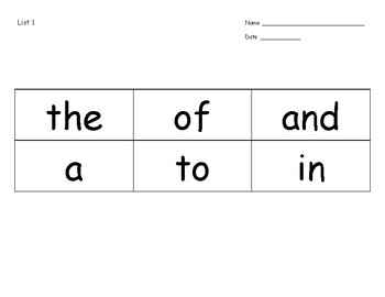Preview of Sight Word Program