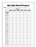 Sight Word Progress Charts