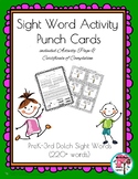 Sight Word Punch Cards