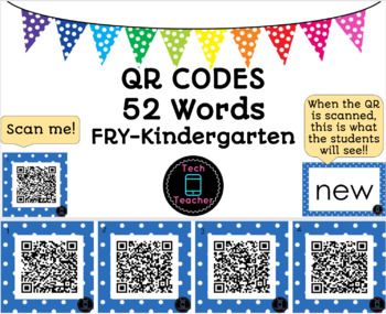 Preview of Sight Word QR Codes Kindergarten