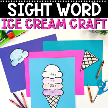 Preview of Sight Word Ice Cream Craft May - Editable