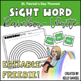 Sight Word Rainbow Write FREEBIE | St. Patrick's Day | Word Work