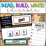 Sight Word Read, Build & Write --- EDITABLE Dolch Sight Wo
