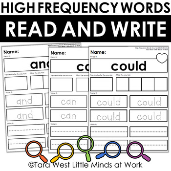 Preview of High Frequency Words Read and Write Sheets - Science of Reading Aligned