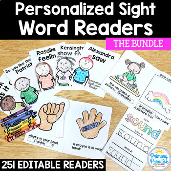 Preview of Sight Word Readers EDITABLE: Personalized Bundle