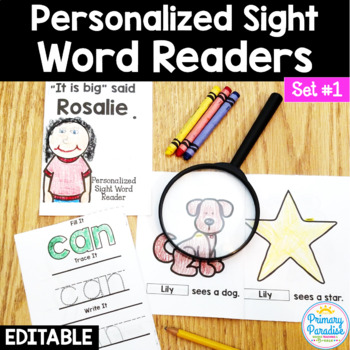 Preview of Sight Word Readers: Personalized Set 1