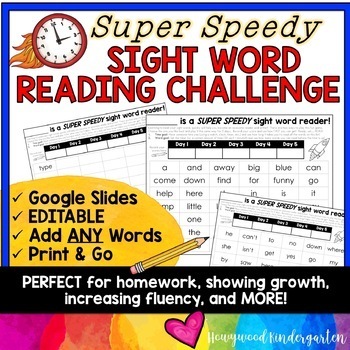 Preview of Sight Word Reading Challenge! PERFECT for homework , centers , fluency , & FUN!