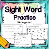 Sight Word Reading, Fill in the blanks, and Word Hunt Worksheets