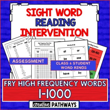 Preview of Sight Word Reading Intervention: Assessment & Word Rings-Fry Sight Words 1-1000