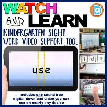 Preview of Use | Watch & Learn Sight Words, Kindergarten Sight Word Support Resource
