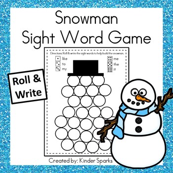 Preview of Sight Word Roll & Write Snowman EDITABLE