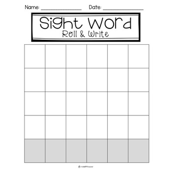 Sight Word Roll And Write Activity And Free Printable By Thehappyteacher