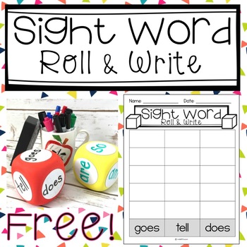 Preview of Sight Word Roll and Write Activity and FREE Printable