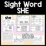 Sight Word SHE {2 Worksheets, 2 Books, and 4 Activities!}
