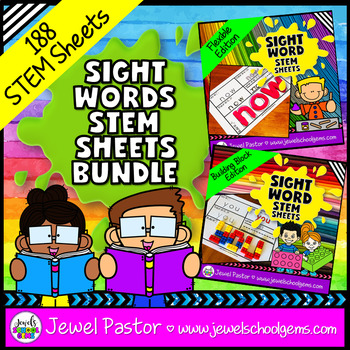 Preview of Sight Word STEM Mats Activities & Makerspace BUNDLE PreK Kindergarten 1st Grade