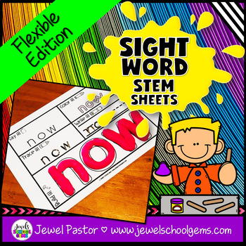Preview of Sight Word STEM Playdough Mats Activities & Makerspace Kindergarten 1st Grade