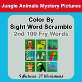 Sight Word Scramble - Jungle Animals Mystery Pictures - 2n