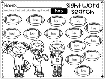 Sight Word Search (1st Grade) by Teaching Biilfizzcend | TpT