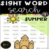Sight Word Search Summer Worksheets