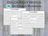 Sight Words Search Worksheets, Dolch Pre Primer, Phonics, 