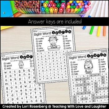 sight word searches for use with kindergarten journeys distance learning