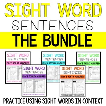 Preview of Fry Sight Word Sentence BUNDLE