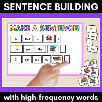Preview of High Frequency Word Sentence Cards & Pictures - Sight Word Sentences Building
