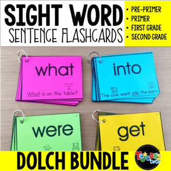 Preview of Sight Word Sentence Flashcards: DOLCH Bundle