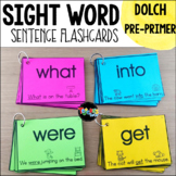 Sight Word Sentence Flashcards: DOLCH Pre-Primer