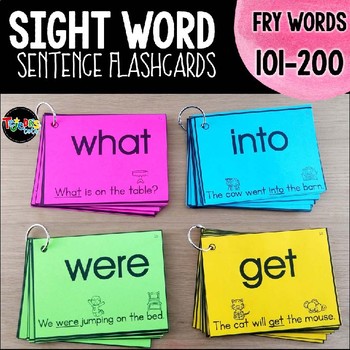 Preview of Sight Word Sentence Flashcards and Assessment System: Fry Words 101-200