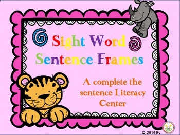 Preview of Sight Word Sentence Frames