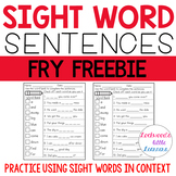 Sight Word Sentence Freebie