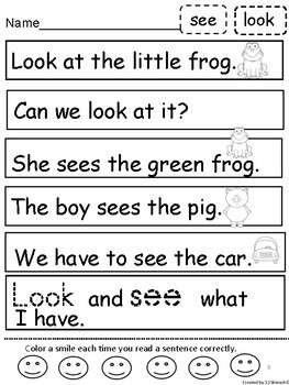 Sight Word Kindergarten Sentence Fun by 123kteach | TpT