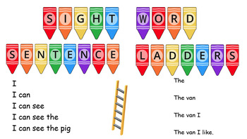 Preview of Sight Word Sentence Ladders with SIGHT WORD SONGS INCLUDED!!! (All Audio)