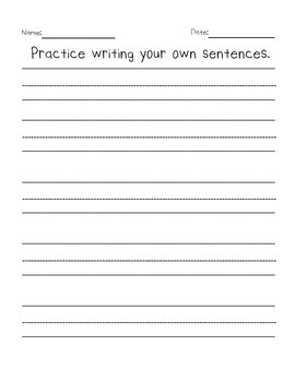 Sight Word Sentence Practice by Miss B's Buzz | Teachers Pay Teachers
