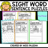 Sight Word Sentence Puzzles (Pre-Primer)