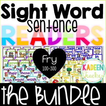 Preview of Sight Word Sentence Readers- Fry 100-300 words bundle