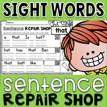 Preview of Sentence Building with Sight Words! Kindergarten Sentence Writing Worksheets