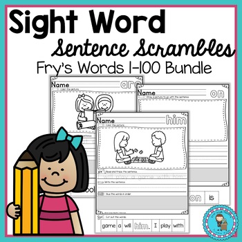 Preview of Sight Word Sentence Scrambles Bundle