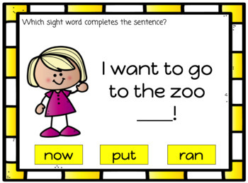 Preview of Sight Word Sentences (Boom Cards)