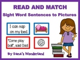 Match Simple Sight Word Sentences to Pictures Game